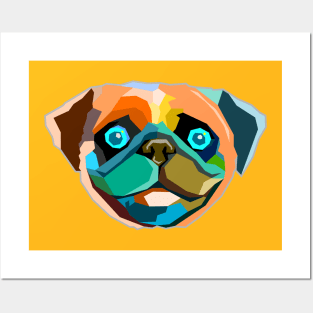 Pug geometric Posters and Art